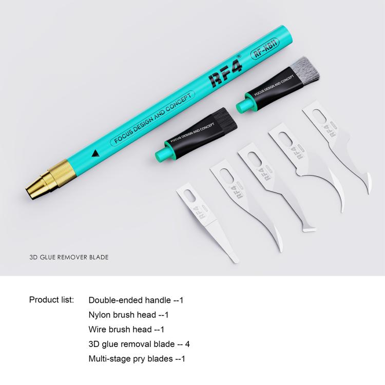 Ensemble de lames à gratter 3D pour étain RF4 RF-KB11 et de brosses antistatiques pour enlever la colle, RF-KB11