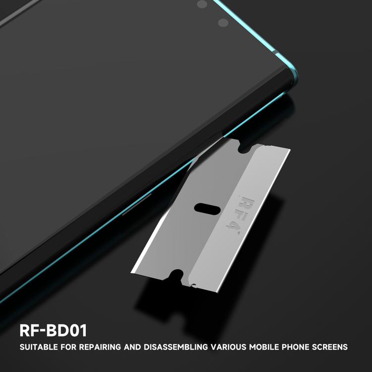 RF4 RF-BD01 100 lames en acier au carbone haute ténacité à une seule face pour dissolvant de colle OCA d'écran LCD, RF-BD01