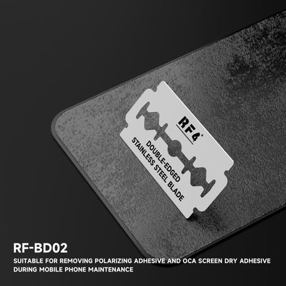 RF4 RF-BD02 100 lames double face en acier inoxydable pour le décollage d'écrans, de cadres et de colle, RF-BD02