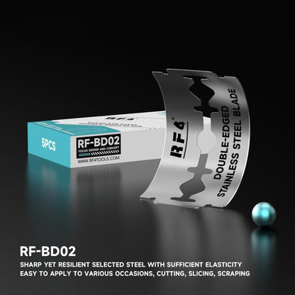 RF4 RF-BD02 100 lames double face en acier inoxydable pour le décollage d'écrans, de cadres et de colle, RF-BD02