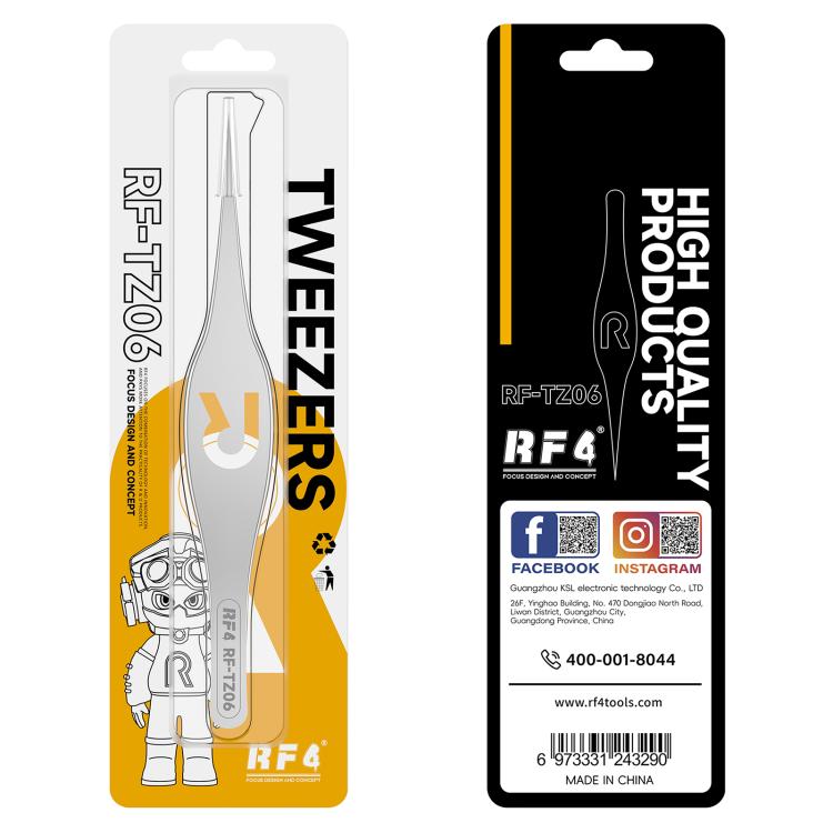 Pince à épiler à corps large en alliage ultrafin de haute précision RF4 RF-TZ06, RF-TZ06