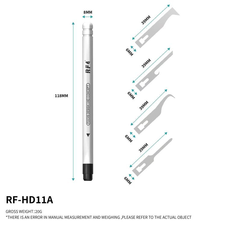 Ensemble de lames de grattage 4 en 1 RF4 RF-HD11A avec manche pour le retrait de colle de circuits imprimés / le démontage par levier, RF-HD11A