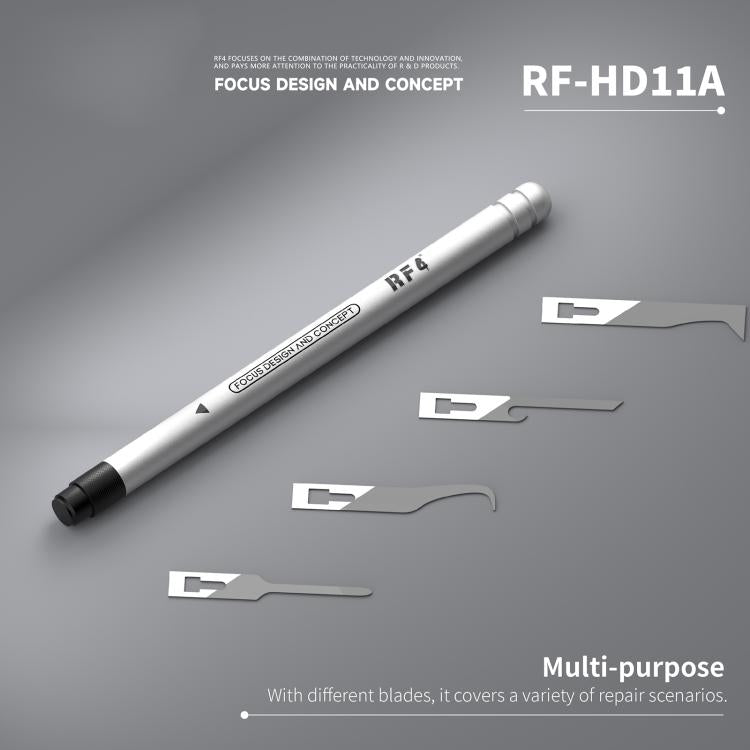 Ensemble de lames de grattage 4 en 1 RF4 RF-HD11A avec manche pour le retrait de colle de circuits imprimés / le démontage par levier, RF-HD11A