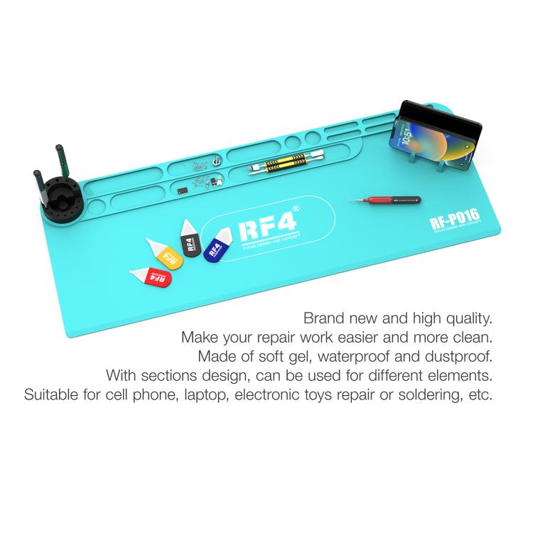Tapis de souris multifonctionnel long en silicone résistant aux hautes températures RF4 RF-PO16 avec support de rangement
