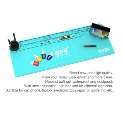 Tapis de souris multifonctionnel long en silicone résistant aux hautes températures RF4 RF-PO16 avec support de rangement