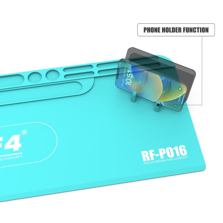 Tapis de souris multifonctionnel long en silicone résistant aux hautes températures RF4 RF-PO16 avec support de rangement