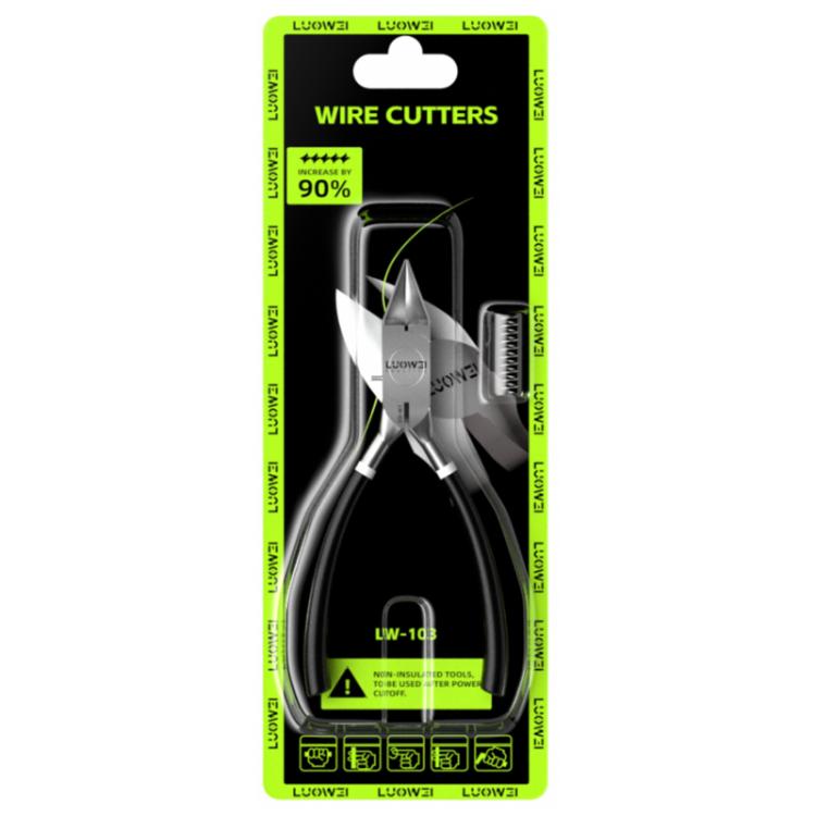 Pince coupante à bec biseauté en acier chrome vanadium de qualité industrielle Luowei LW-103, LW-103