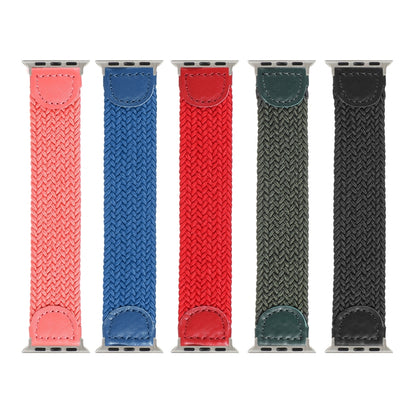 Bracelet de montre tressé en nylon + cuir pour Apple Watch Series 6 & SE & 5 & 4 44mm / 3 & 2 & 1 42mm, S, M, L