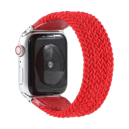 Bracelet de montre tressé en nylon + cuir pour Apple Watch Series 6 & SE & 5 & 4 44mm / 3 & 2 & 1 42mm, S, M, L