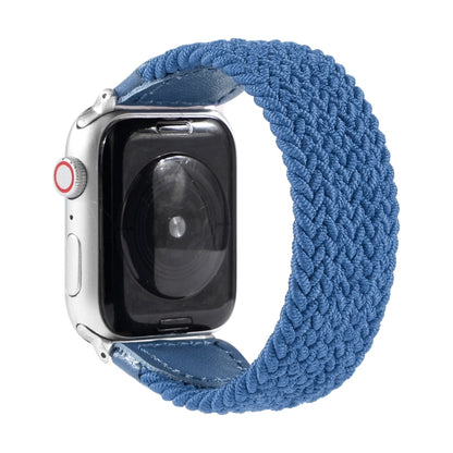 Bracelet de montre tressé en nylon + cuir pour Apple Watch Series 6 & SE & 5 & 4 44mm / 3 & 2 & 1 42mm, S, M, L