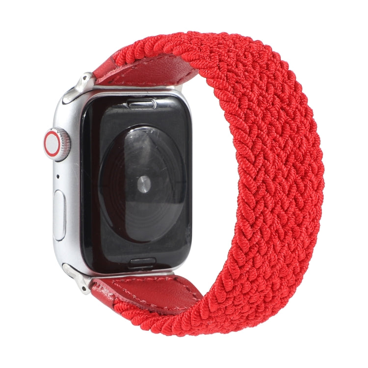 Bracelet de montre tressé en nylon + cuir pour Apple Watch Series 6 & SE & 5 & 4 44mm / 3 & 2 & 1 42mm, S, M, L