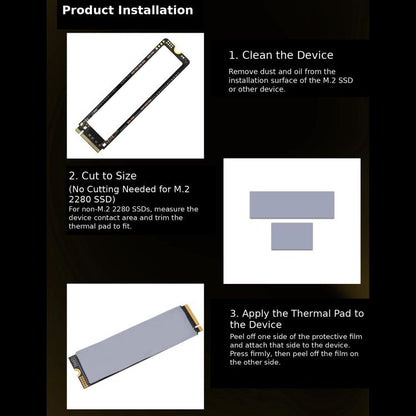 Plaque thermique en silicone THERMALRIGHT PX7 pour SSD M.2, 0.5mm, 1mm, 1.5mm, 2mm