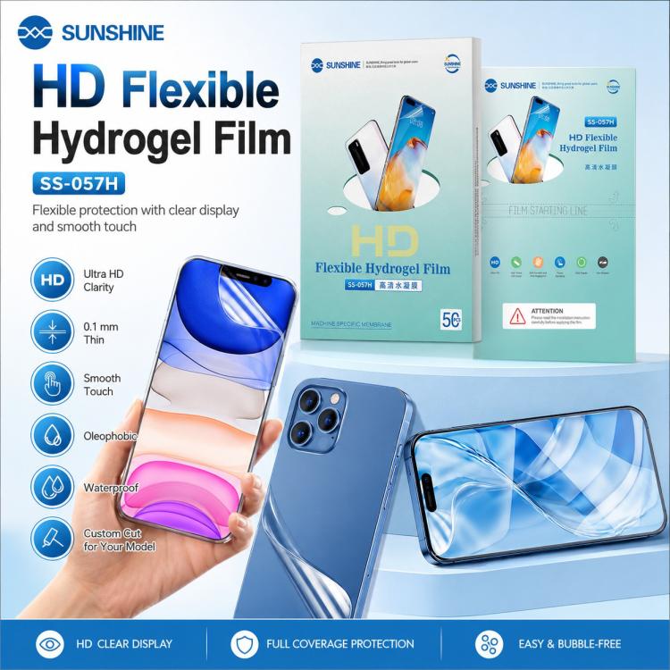 Film protecteur hydrogel flexible HD en TPU SUNSHINE SS-057H 50 en 1 pour machine de découpe SS-890C, SS-057H