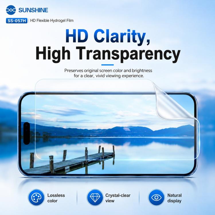 Film protecteur hydrogel flexible HD en TPU SUNSHINE SS-057H 50 en 1 pour machine de découpe SS-890C, SS-057H