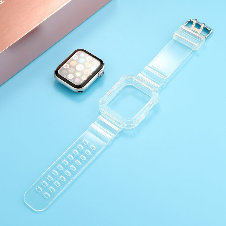 Bracelet de montre de remplacement intégré en TPU transparent, For Apple Watch Series 8&7 41mm / SE 2&6&SE&5&4 40mm / 3&2&1 38mm, For Apple Watch Series 7 41mm / 6 & SE & 5 & 4 40mm / 3 & 2 & 1 38mm                                                      ...