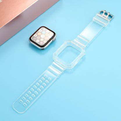 Bracelet de montre de remplacement intégré en TPU transparent, For Apple Watch Series 8&7 41mm / SE 2&6&SE&5&4 40mm / 3&2&1 38mm, For Apple Watch Series 7 41mm / 6 & SE & 5 & 4 40mm / 3 & 2 & 1 38mm                                                      ...