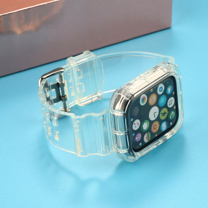Bracelet de montre de remplacement intégré en TPU transparent, For Apple Watch Series 8&7 41mm / SE 2&6&SE&5&4 40mm / 3&2&1 38mm, For Apple Watch Series 7 41mm / 6 & SE & 5 & 4 40mm / 3 & 2 & 1 38mm                                                      ...
