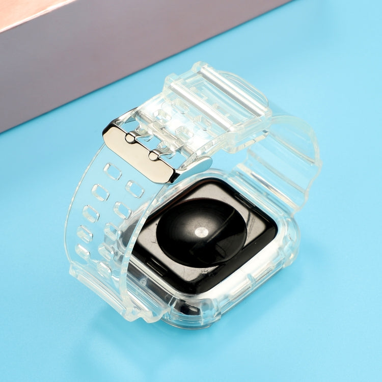 Bracelet de montre de remplacement intégré en TPU transparent, For Apple Watch Series 8&7 41mm / SE 2&6&SE&5&4 40mm / 3&2&1 38mm, For Apple Watch Series 7 41mm / 6 & SE & 5 & 4 40mm / 3 & 2 & 1 38mm                                                      ...