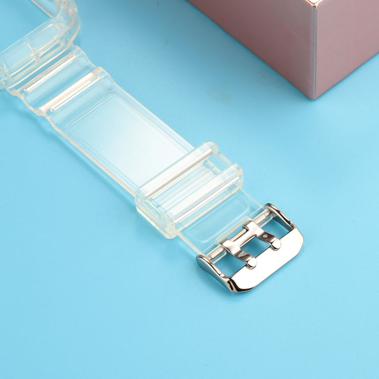 Bracelet de montre de remplacement intégré en TPU transparent, For Apple Watch Series 8&7 41mm / SE 2&6&SE&5&4 40mm / 3&2&1 38mm, For Apple Watch Series 7 41mm / 6 & SE & 5 & 4 40mm / 3 & 2 & 1 38mm                                                      ...