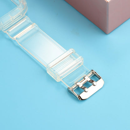 Bracelet de montre de remplacement intégré en TPU transparent, For Apple Watch Series 8&7 41mm / SE 2&6&SE&5&4 40mm / 3&2&1 38mm, For Apple Watch Series 7 41mm / 6 & SE & 5 & 4 40mm / 3 & 2 & 1 38mm                                                      ...