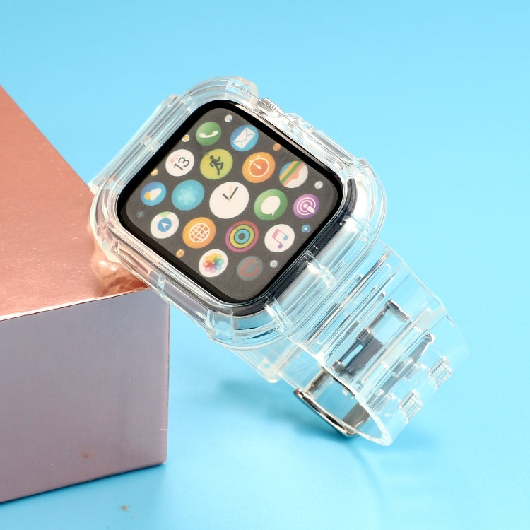 Bracelet de montre de remplacement intégré en TPU transparent, For Apple Watch Series 8&7 41mm / SE 2&6&SE&5&4 40mm / 3&2&1 38mm, For Apple Watch Series 7 41mm / 6 & SE & 5 & 4 40mm / 3 & 2 & 1 38mm                                                      ...
