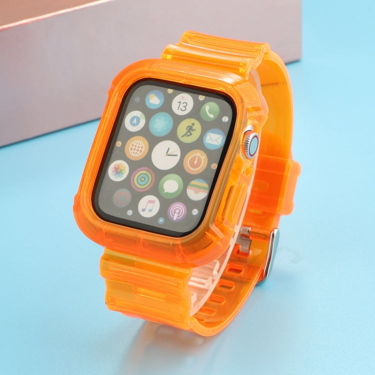 Bracelet de montre de remplacement intégré en TPU transparent, For Apple Watch Series 8&7 41mm / SE 2&6&SE&5&4 40mm / 3&2&1 38mm, For Apple Watch Series 7 41mm / 6 & SE & 5 & 4 40mm / 3 & 2 & 1 38mm                                                      ...