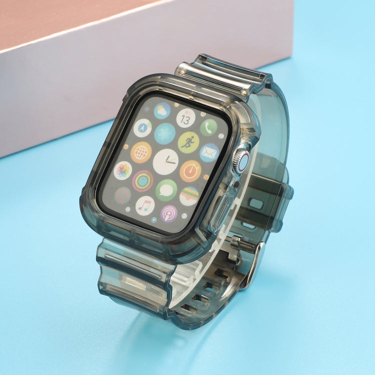 Bracelet de montre de remplacement intégré en TPU transparent, For Apple Watch Series 8&7 41mm / SE 2&6&SE&5&4 40mm / 3&2&1 38mm, For Apple Watch Series 7 41mm / 6 & SE & 5 & 4 40mm / 3 & 2 & 1 38mm                                                      ...