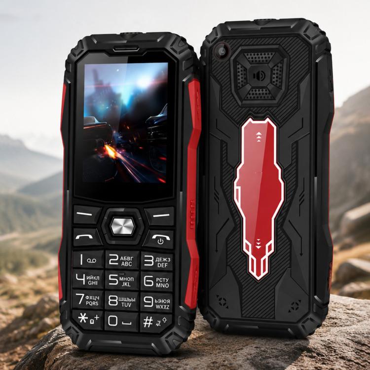 Téléphone robuste HE248, écran 2,4 pouces, touches 3D, réseau : 2G, double SIM, Bluetooth, lampe torche, clavier russe, No Power Plug, US Plug, UK Plug