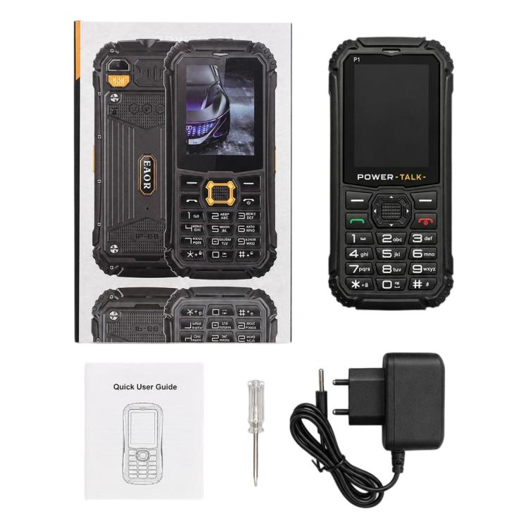 Téléphone durci HP219 IP68, écran 2,4 pouces, SC6531E, réseau : 2G, Bluetooth, radio FM, SOS, lampe torche, EU Plug, US Plug, UK Plug