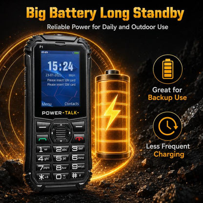 Téléphone durci HP219 IP68, écran 2,4 pouces, SC6531E, réseau : 2G, Bluetooth, radio FM, SOS, lampe torche, EU Plug, US Plug, UK Plug