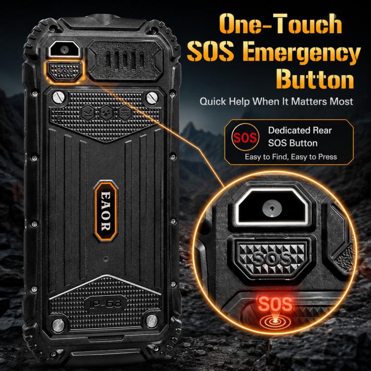 Téléphone durci HP219 IP68, écran 2,4 pouces, SC6531E, réseau : 2G, Bluetooth, radio FM, SOS, lampe torche, EU Plug, US Plug, UK Plug