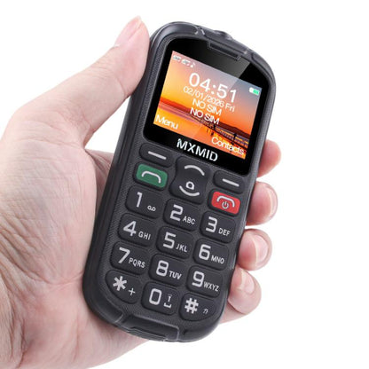 MXMID A8 Pro, téléphone robuste pour seniors avec écran 2 pouces à grosses touches, fonction SOS, Bluetooth, lampe torche, réseau : 2G, EU Plug, US Plug, UK Plug, AU Plug