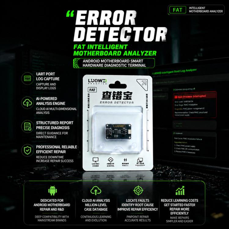 LUOWEI LW-FAT Vérificateur d'erreurs Analyseur de diagnostic intelligent des pannes de carte mère de téléphone Android