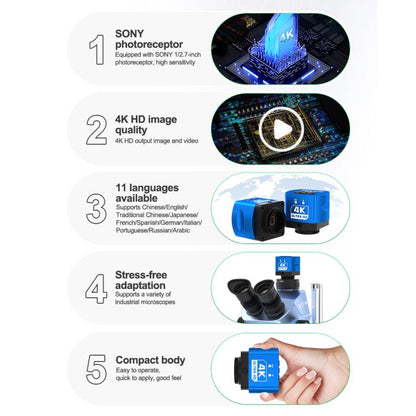 Caméra de microscope RELIFE MC1 60 mégapixels 4K HD, RELIFE MC1