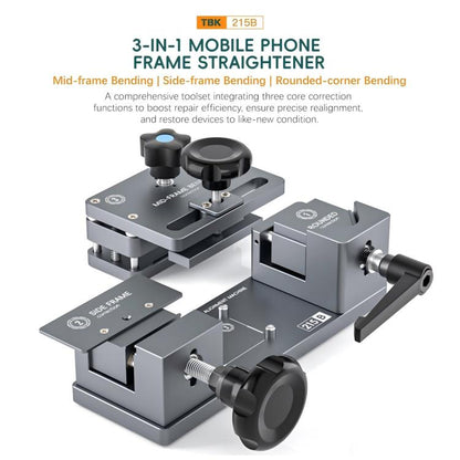 Redresseur de téléphone 3 en 1 TBK TBK-215B pour coins arrondis, cadre central et cadre latéral, TBK-215B