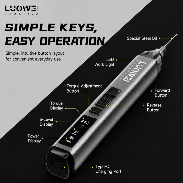 Jeu de tournevis électrique à couple réglable LUOWEI, S1, S1 Pro