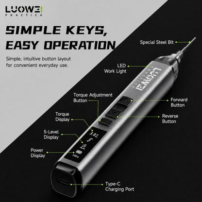 Jeu de tournevis électrique à couple réglable LUOWEI, S1, S1 Pro