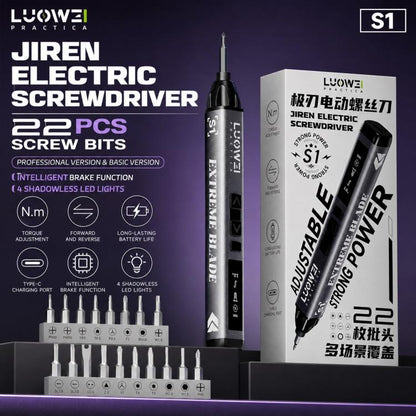 Jeu de tournevis électrique à couple réglable LUOWEI, S1, S1 Pro