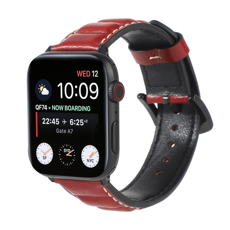 Bracelet de montre en cuir véritable pour Apple Watch Series 6 & SE & 5 & 4 40mm / 3 & 2 & 1 38mm, For Apple Watch Series 7 41mm / 6 & SE & 5 & 4 40mm / 3 & 2 & 1 38mm