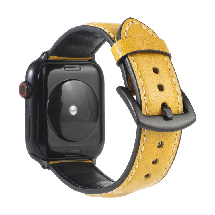 Bracelet de montre en cuir véritable pour Apple Watch Series 6 & SE & 5 & 4 40mm / 3 & 2 & 1 38mm, For Apple Watch Series 7 41mm / 6 & SE & 5 & 4 40mm / 3 & 2 & 1 38mm