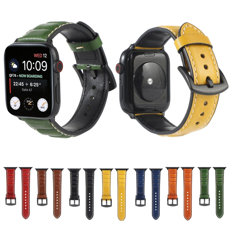 Bracelet de montre en cuir véritable pour Apple Watch Series 6 & SE & 5 & 4 40mm / 3 & 2 & 1 38mm, For Apple Watch Series 7 41mm / 6 & SE & 5 & 4 40mm / 3 & 2 & 1 38mm