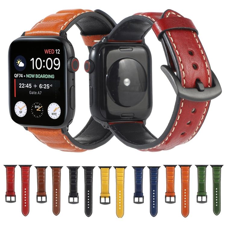 Bracelet de montre en cuir véritable pour Apple Watch Series 6 & SE & 5 & 4 44mm / 3 & 2 & 1 42mm, For Apple Watch Series 7 45mm / 6 & SE & 5 & 4 44mm / 3 & 2 & 1 42mm
