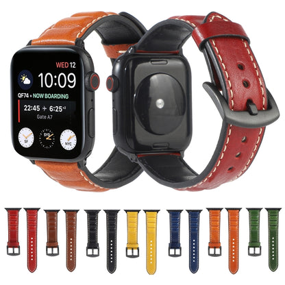 Bracelet de montre en cuir véritable pour Apple Watch Series 6 & SE & 5 & 4 44mm / 3 & 2 & 1 42mm, For Apple Watch Series 7 45mm / 6 & SE & 5 & 4 44mm / 3 & 2 & 1 42mm