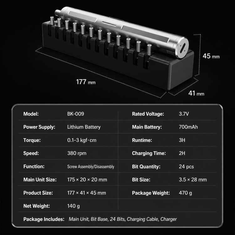 Tournevis électrique à couple réglable avec frein de coupure intelligent TBK BK-009, EU Plug, US Plug