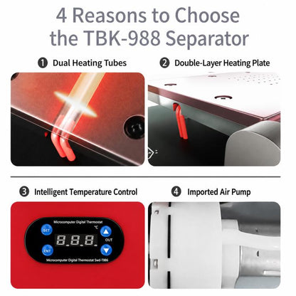 Séparateur chauffant à écran LCD et contrôle intelligent de la température TBK 988, US Plug, EU Plug, UK Plug