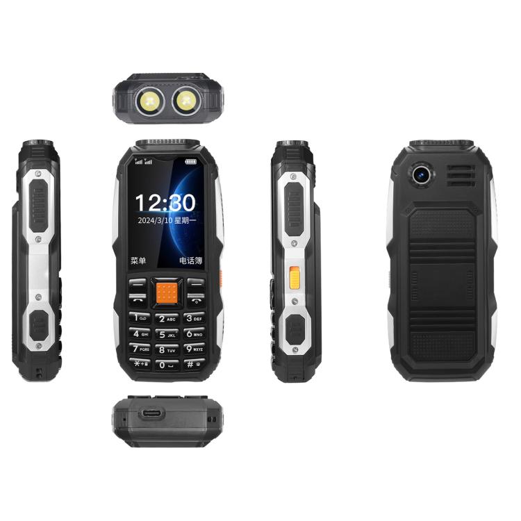 Téléphone robuste W2022, écran 1,77 pouce, SC6531DA, réseau : 2G, double SIM, Bluetooth, lampe torche