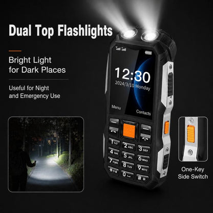 Téléphone robuste W2022, écran 1,77 pouce, SC6531DA, réseau : 2G, double SIM, Bluetooth, lampe torche