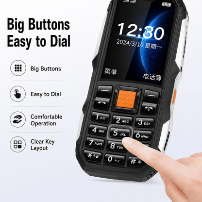 Téléphone robuste W2022, écran 1,77 pouce, SC6531DA, réseau : 2G, double SIM, Bluetooth, lampe torche