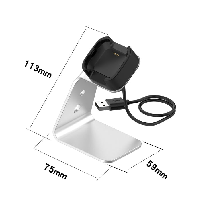 Pour Fitbit Versa / Versa Lite / Versa SE Support de chargeur universel en alliage d'aluminium avec protection contre les puces, prend en charge la charge rapide, For Fitbit Versa