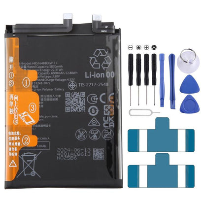 Batteriebatteriepileaccumulateurs, For Huawei nova 15 PSN-AL00 6000mAh HB516488EXW-11, For Huawei nova 13 BLK-AL80 4900mAh HB456493EYW-11, For Huawei Mate 60 BRA-AL00 4750mAh HB496882EHW-11